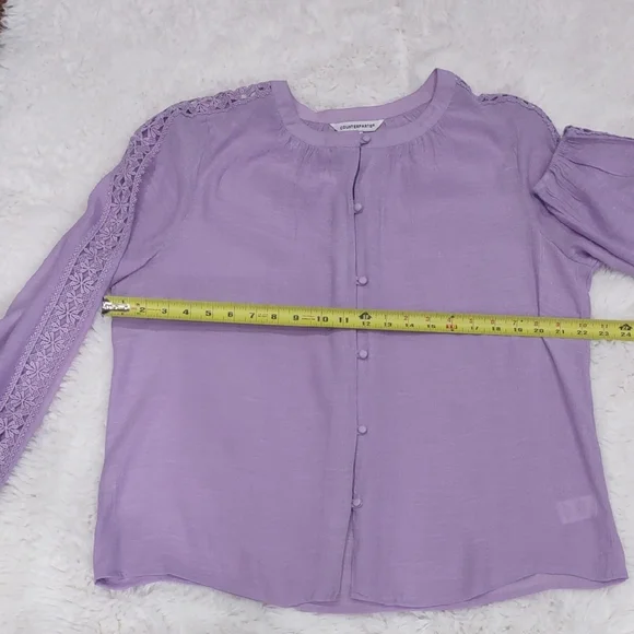 COUNTERPARTS Purple Button-Up Women's Top - Picture 14 of 15
